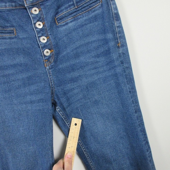 Pilcro Anthropologie High Rise Trouser Bootcut Jeans Women 31 Button Fly 684 - Picture 9 of 13